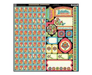 Graphic 45 Bohemian Bazaar Collection - 12x12 Sticker Sheet