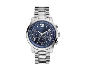 Guess Men's Blue Multi Dial Silver Bracelet Watch - W0379G3