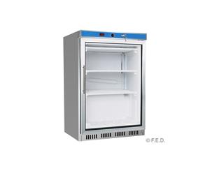 HF200G Stainless Steel Display Freezer with Glass Door