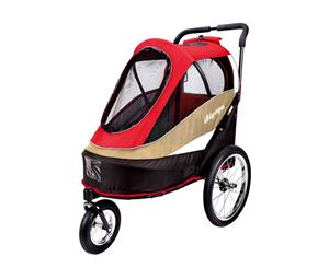 Ibiyaya Happy Bicycle Pet Stroller Jogger & Dog Carrier for Bikes Red