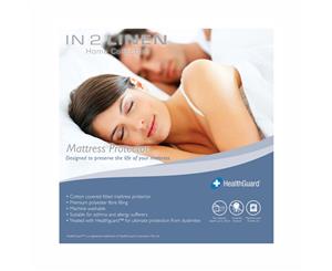 In 2 Linen Fully Fitted Quilted Queen Bed Mattress Protector Healthguard Treated