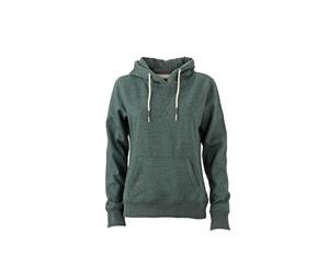 James And Nicholson Womens/Ladies Hoodie (Dusty Green Melange) - FU230