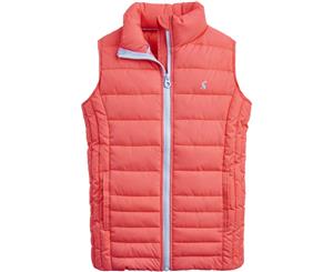 Joules Girls ODR Croft Printed Quilted Bodywarmer Gilet - Pink