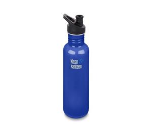 Klean Kanteen Stainless Steel Water Bottle 800ml - Sports Cap 8 Colours - Blue