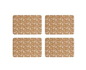 Ladelle Dwell Leaf Printed Cork Placemat Set of 4 White