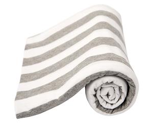 Lil Fraser Collection Stretch Cotton Baby Swaddle Wraps. - Grey & White Stripe