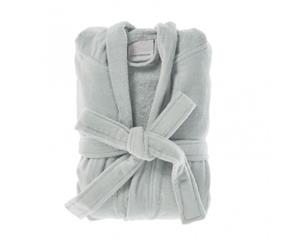 Linen House Cotton Velour Bath Robe Grey