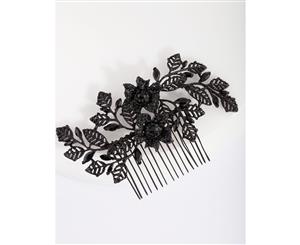 Lovisa Black Diamante Floral Comb