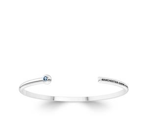 Manchester City FC Topaz Cuff Bracelet For Women In Sterling Silver Design by BIXLER - Sterling Silver