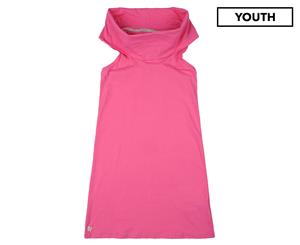 Manila Grace Girls' Turtleneck Sleeveless Dress - Fuschia