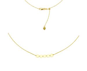 Mini Disk Choker 14k Gold Necklace 16" Adjustable - Rose