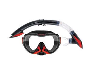 Mirage Adult Diamond Silicone Mask and Snorkel Set - Red