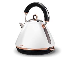 Morphy Richards 1.5L White Accents Traditional Pyramid Kettle/Jug Rose Gold