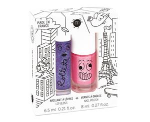 Nailmatic  Kids Lip Gloss & Nail Polish Gift Pack (2pcs) - Lovely City