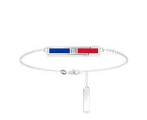 New York Rangers Diamond Link Bracelet For Women In Sterling Silver Design by BIXLER - Sterling Silver