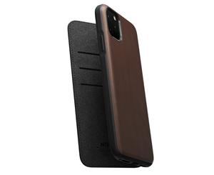 Nomad Rugged Folio Wallet Case w/ Horween Leather For iPhone 11 Pro Max - Rustic Brown