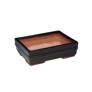 Northcote Pottery 20 x 15 x 6cm Rectangle Modan Bonsai Pot - Black