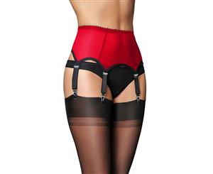 Nylon Dreams NDL61 Red 6 Strap Suspender Belt