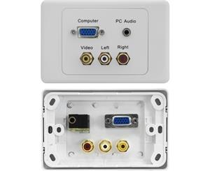 PRO1277 Pro2 VGA + Composite AV + PC Audio Suit Clipsal Wall Plate 1X VGA Socket To Socket VGA + COMPOSITE AV + PC AUDIO