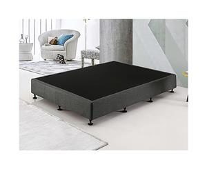 Palermo Queen Ensemble Bed Base Platinum Graphite Linen Fabric