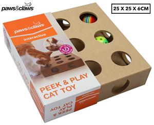 Paws & Claws Interactive Peek & Play Cat Toy - Brown