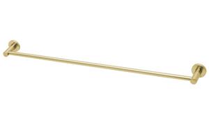 Phoenix Radii 800mm Round Plate Single Towel Rail - Brushed Gold