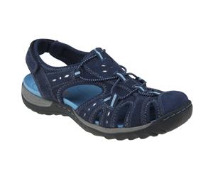 Planet Shoes Womens Comfort Luna Casual Sandal in Blue Leather