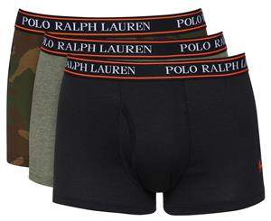 Polo Ralph Lauren Men's Stretch Classic Fit Trunks 3-Pack - Moss Green Heather/Black/Camo