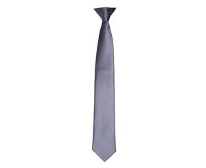 Premier Colours Mens Satin Clip Tie (Steel) - RW4407