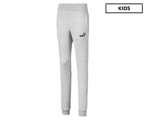 Puma Girls' Essentials Logo Trackpants / Tracksuit Pants - Light Grey Heather