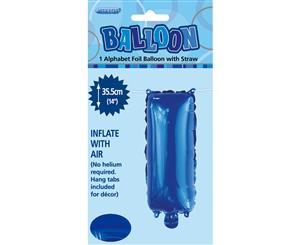 Royal Blue I Alphabet Foil Balloon 35cm