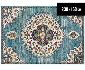 Rug Culture 230x160cm Babylon Medallion Vintage Look Rug - Blue