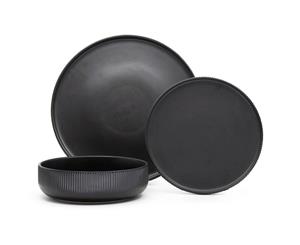 Salt & Pepper Brae Stoneware 12 Piece Dinner Set Black