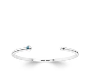 San Jose Sharks Topaz Cuff Bracelet For Women In Sterling Silver Design by BIXLER - Sterling Silver