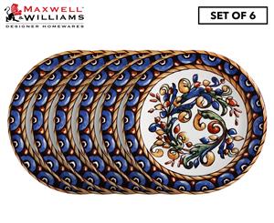 Set of 6 Maxwell & Williams Ceramica 20cm Salerno Round Dessert Side Plate Trevi