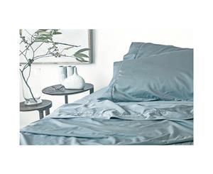 Sienna Living Bamboo Cotton 400 Thread Count Single Sheet Set Pearl Blue