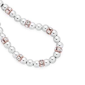 Silver & Rose Plate Crystal Friendship Bracelet