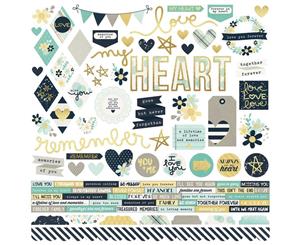 Simple Stories - Heart Cardstock Stickers 12 inch X12 inch Combo