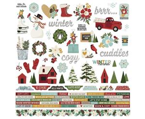 Simple Stories - Winter Farmhouse Cardstock Stickers 12 inchX12 inch - Combo