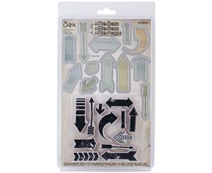 Sizzix Framelits Dies 12/Pkg W/Stamps By Tim Holtz-Here & There