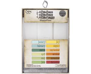 Sizzix Shadow Press A2 Debossing Folders 12/Pkg-Months By Tim Holtz