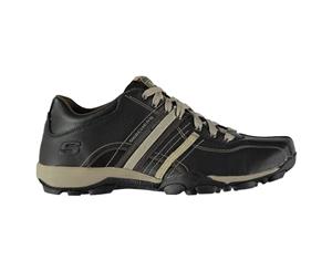 Skechers Mens Urban Tread Refresh Shoes Casual Lace Up Padded Ankle Collar - Black/Taupe