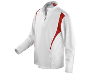 Spiro Unisex Sports Trial Performance Training Top (White/Red/White) - RW1471