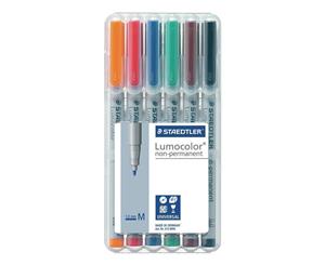 Staedtler - Lumocolour Non-Permanent 1.0mm Pens 6 pack