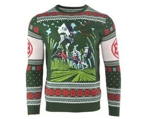 Star Wars Christmas Jumper Return Of The Jedi Battle Of Endor Official - Green