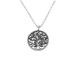 Sterling Silver CZ Tree Of Life Necklace