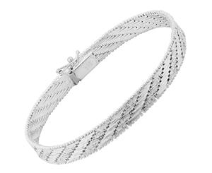 Sterling Silver Fancy Riccio Bracelet 7.25" - White