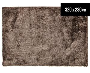 Super Soft Metallic 320x230cm Shag Rug - Ash