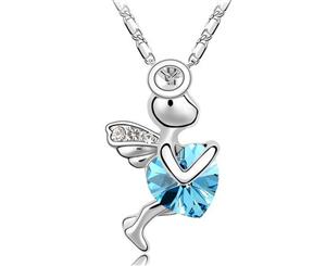 Swarovski Crystal Elements Necklace - Maisie Angel Fairy - Various Colours - Gift Idea - Aquamarine Blue Necklace