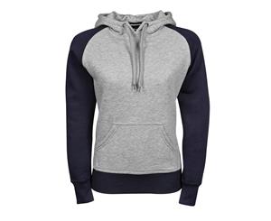 Tee Jays Womens/Ladies Two-Tone Hooded Sweatshirt (Heather Navy) - BC3826